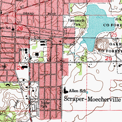 Topographic Map of Iglesia Bautista Emmanuel, IL