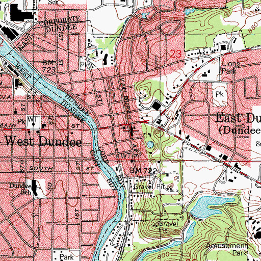 Topographic Map of Immanuel Lutheran School, IL