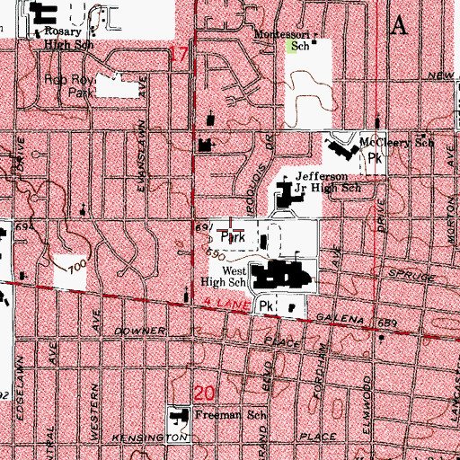 Topographic Map of Jefferson Park, IL