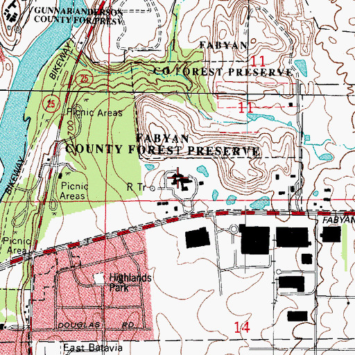 Topographic Map of Kane County Correction Center (historical), IL