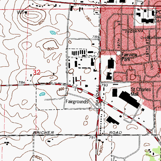 Topographic Map of Kane County Fairgrounds, IL