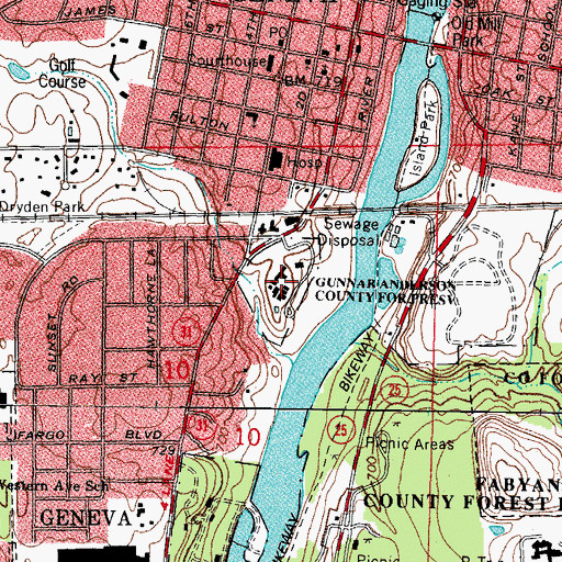 Topographic Map of Kane County Government Center, IL