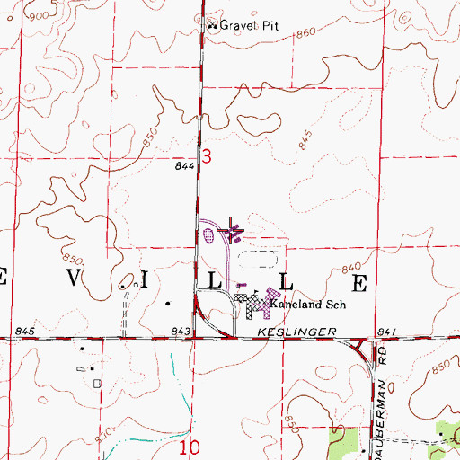Topographic Map of Kaneland Elementary School, IL