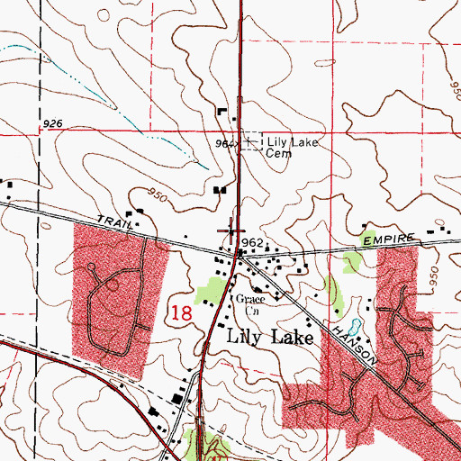 Topographic Map of Lily Lake Elementary School, IL