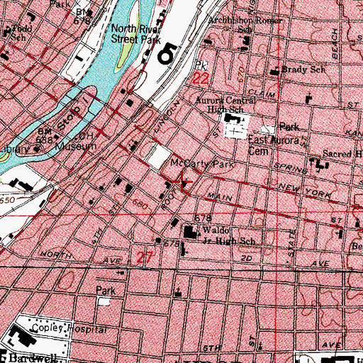 Topographic Map of Lutheran Church of the Redeemer, IL