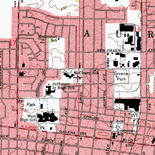 Topographic Map of McCleery Park, IL