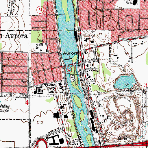 Topographic Map of North Aurora Island Park, IL