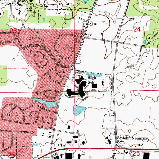 Topographic Map of Norris Recreation Center, IL