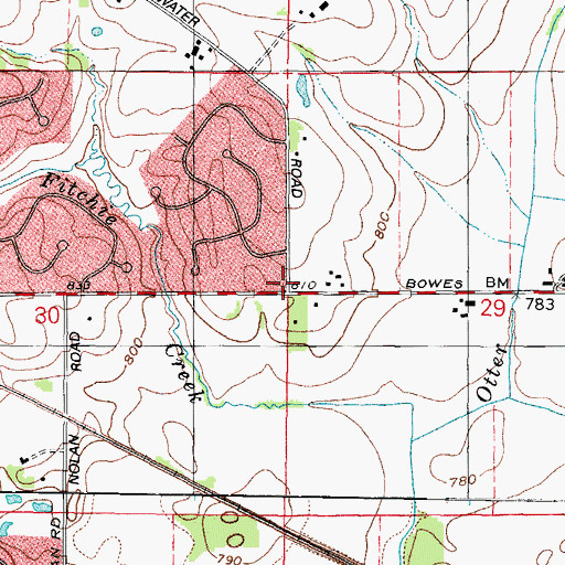 Topographic Map of Owen School (historical), IL