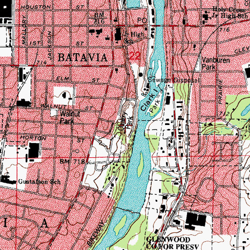 Topographic Map of Quarry Park, IL