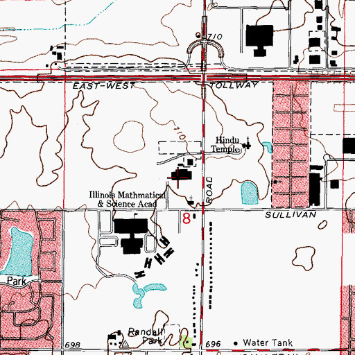 Topographic Map of Randall Plaza Shopping Center, IL