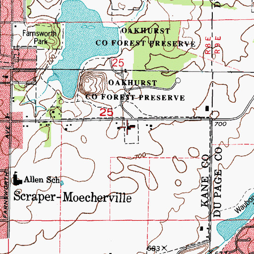 Topographic Map of Saint Athanasios Greek Orthodox Church, IL