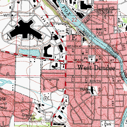 Topographic Map of Saint Catherine of Siena Roman Catholic Church, IL