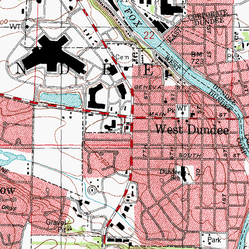 Topographic Map of Saint Catherines Catholic Church, IL