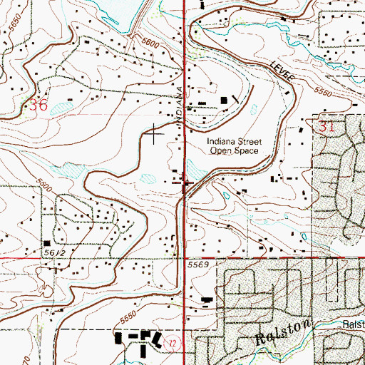 Topographic Map of Ralston Church, CO