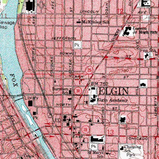 Topographic Map of Saint James African Methodist Episcopal Church, IL