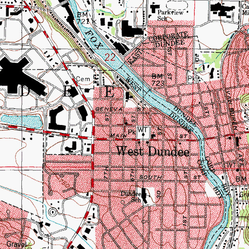 Topographic Map of Saint James Episcopal Church, IL
