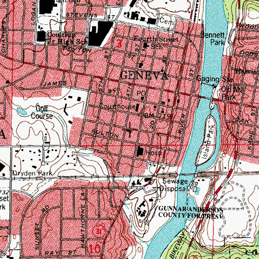 Topographic Map of Saint Marks Episcopal Church, IL