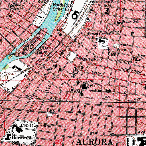Topographic Map of Saint Marys Roman Catholic Church, IL
