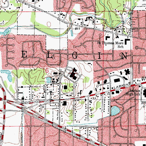 Topographic Map of Provena Saint Joseph Hospital, IL