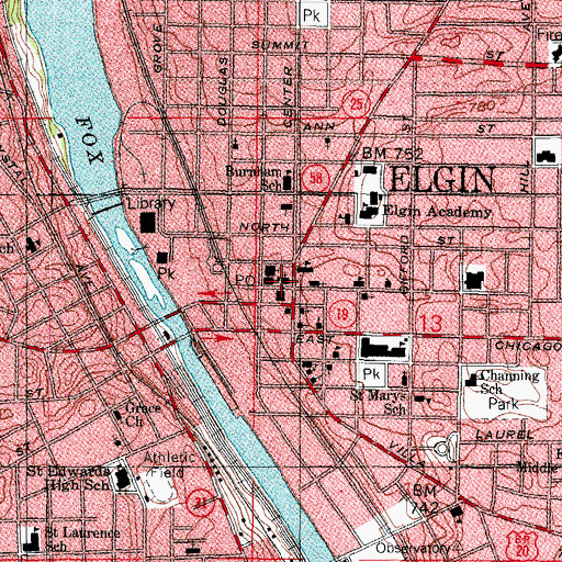 Topographic Map of Saint Pauls United Church of Christ, IL