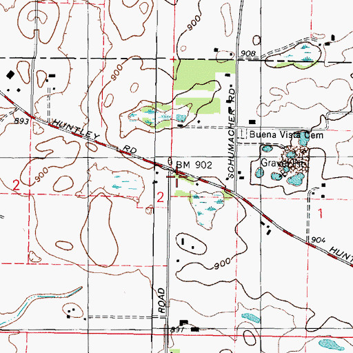 Topographic Map of School Number 3 (historical), IL