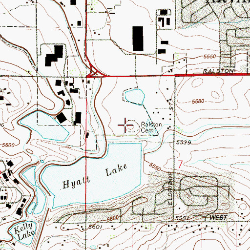 Topographic Map of Ralston Cemetery, CO