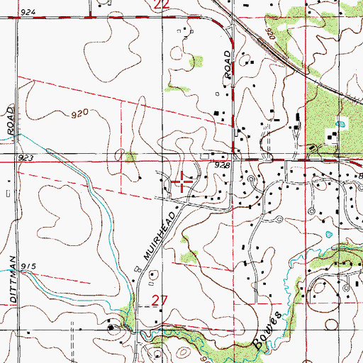 Topographic Map of Silent Meadow, IL
