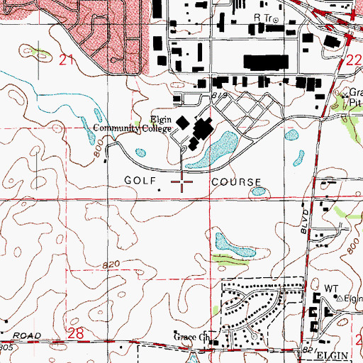 Topographic Map of Spartan Meadows Golf Course, IL
