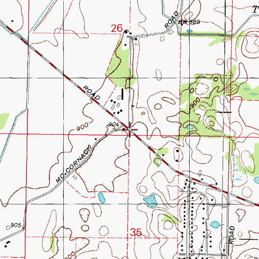 Topographic Map of Tazewell School (historical), IL