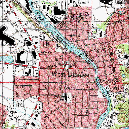 Topographic Map of Tower Park, IL
