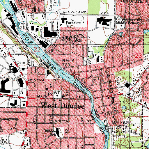 Topographic Map of Triangle Park, IL