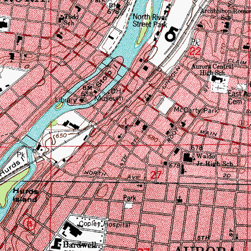 Topographic Map of Trinity Episcopal Church, IL
