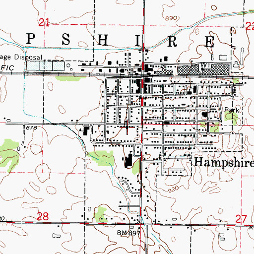 Topographic Map of Trinity Lutheran Church, IL