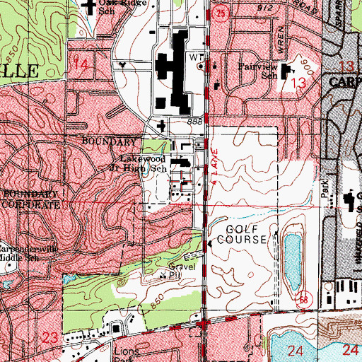 Topographic Map of Trinity United Methodist Church, IL