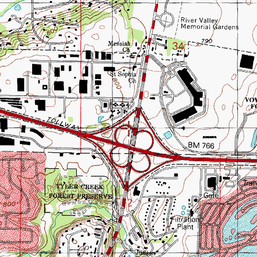 Topographic Map of Union School (historical), IL