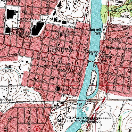 Topographic Map of Unitarian Church, IL