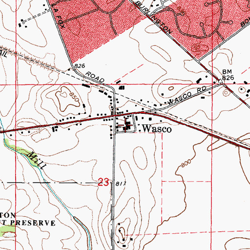 Topographic Map of Wasco Elementary School, IL