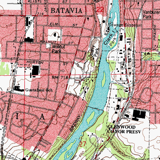 Topographic Map of Westside Cemetery, IL