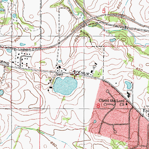 Topographic Map of Wilson School (historical), IL