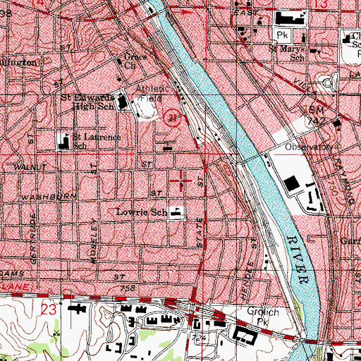 Topographic Map of Zion Evangelical Lutheran Church, IL