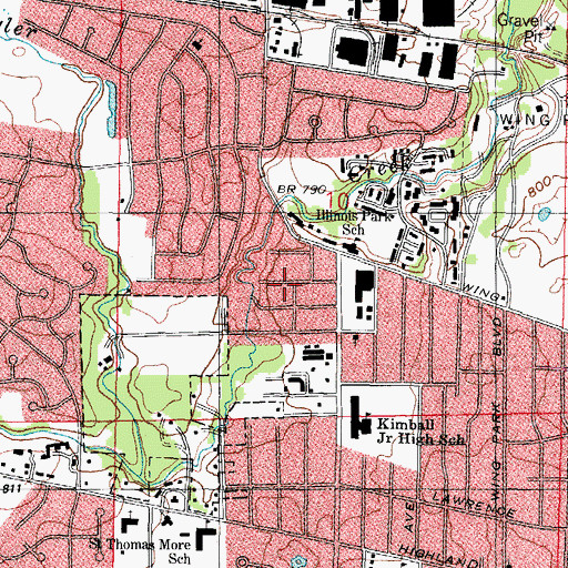 Topographic Map of Illinois Park, IL