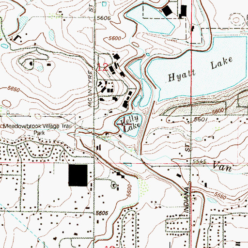 Topographic Map of Kelly Lake, CO