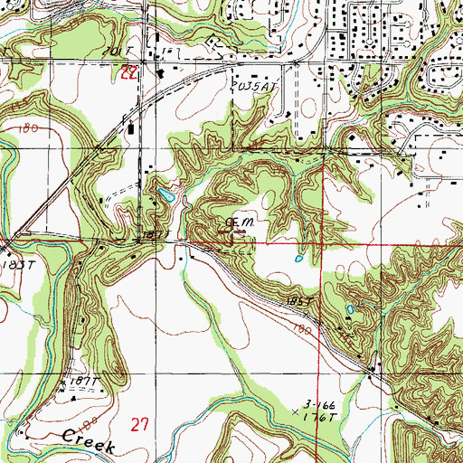 Topographic Map of Adkins Cemetery, IL