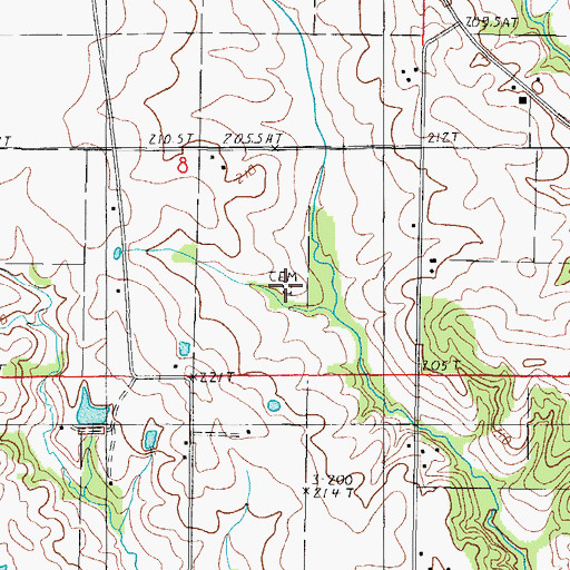 Topographic Map of Anderson Cemetery, IL