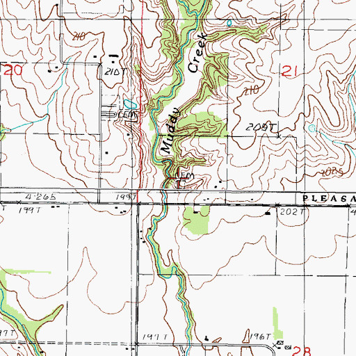 Topographic Map of Boles Cemetery, IL