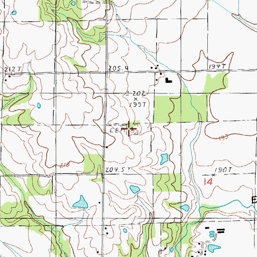 Topographic Map of Brandenburg Cemetery, IL