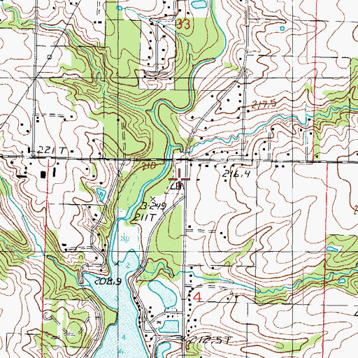 Topographic Map of Campground Cemetery, IL