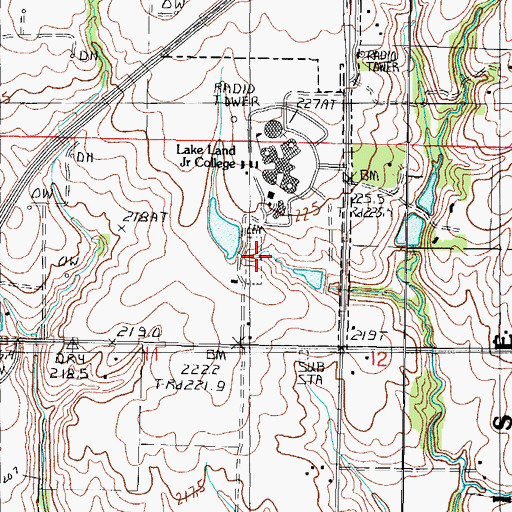 Topographic Map of Dry Grove Cemetery, IL