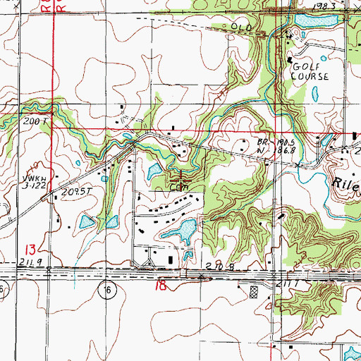 Topographic Map of Fudge Cemetery, IL